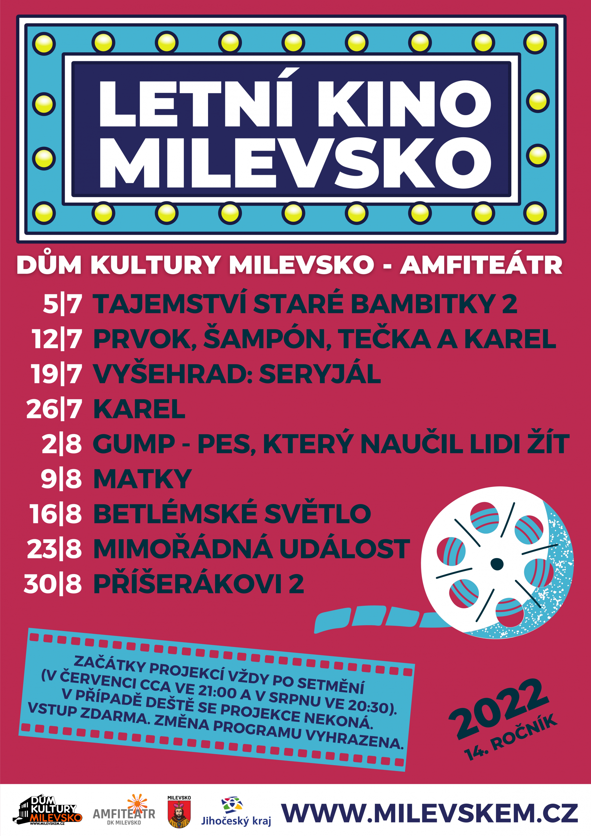 Plakát Letní kino - Prvok, Šampón, Tečka a Karel
