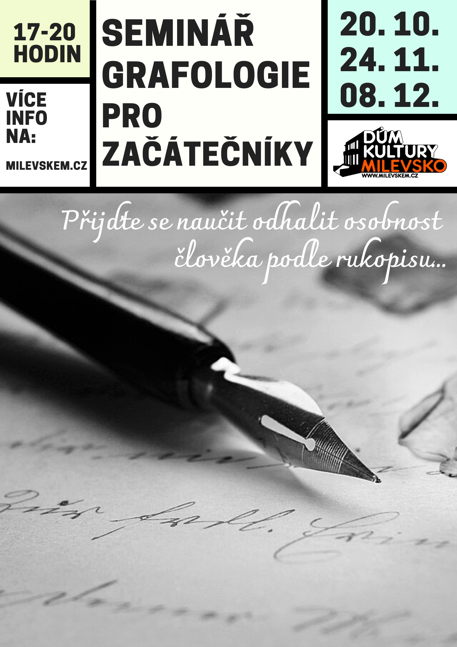 Plakát Seminář Grafologie pro začátečníky