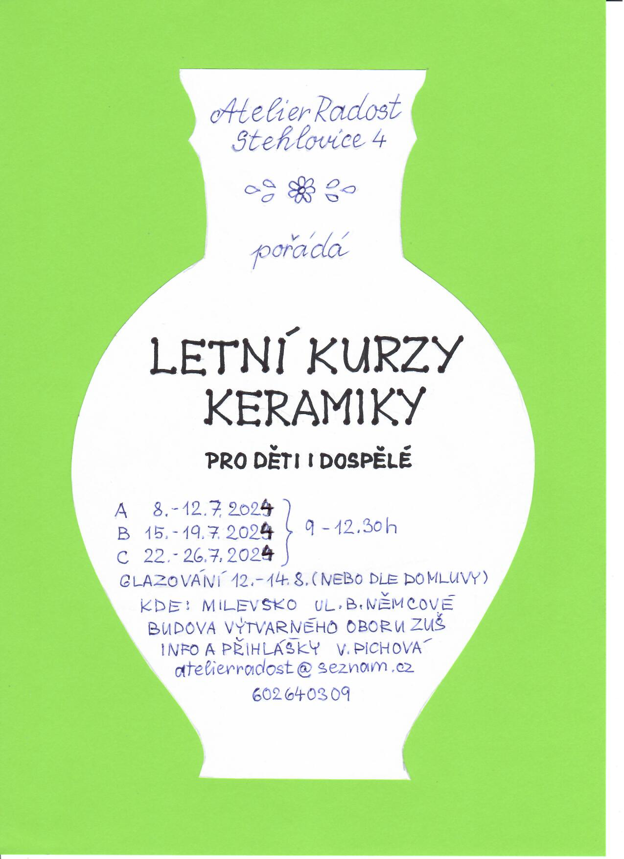 Plakát Letní kurzy keramiky