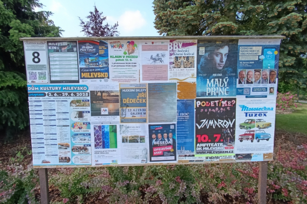 Foto výlepové plochy v Milevsku 8 DŮM KULTURY