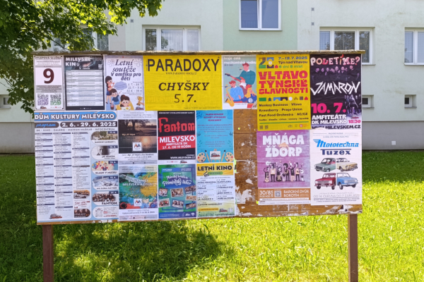 Foto výlepové plochy v Milevsku 9 VZOR
