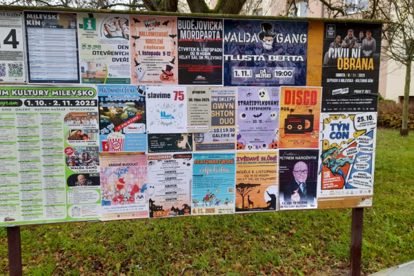 Foto výlepové plochy v Milevsku 14 STARÉ SÍDLIŠTĚ