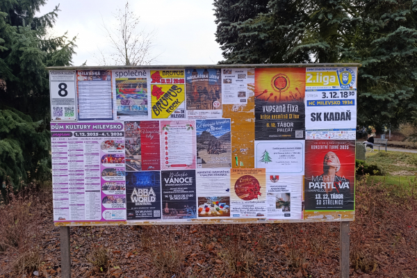 Foto výlepové plochy v Milevsku 8 DŮM KULTURY