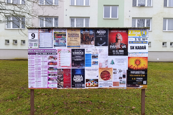 Foto výlepové plochy v Milevsku 9 VZOR