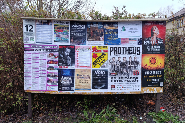 Foto výlepové plochy v Milevsku 12 STARÉ SÍDLIŠTĚ