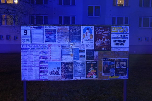 Foto výlepové plochy v Milevsku 9 VZOR