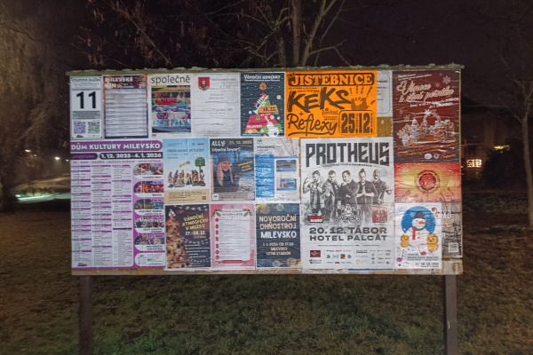 Foto výlepové plochy v Milevsku 11 MĚSTSKÝ ÚŘAD