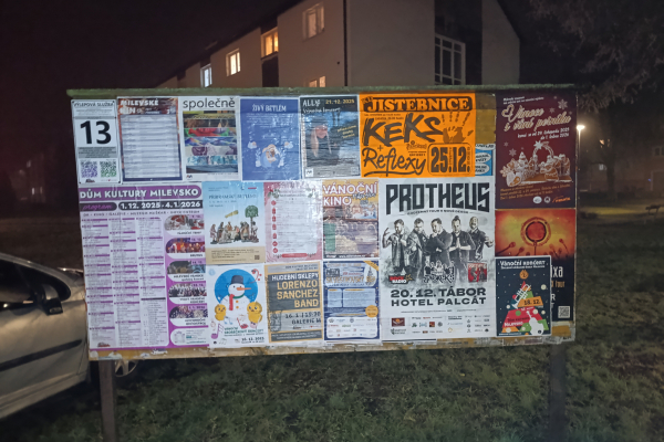 Foto výlepové plochy v Milevsku 13 ISŠT