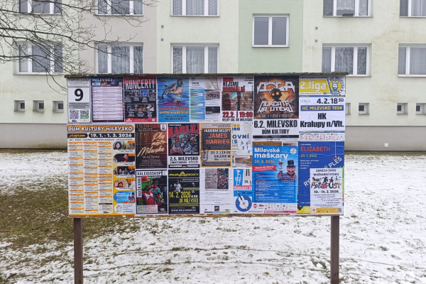 Foto výlepové plochy v Milevsku 9 VZOR