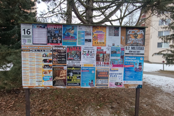 Foto výlepové plochy v Milevsku 16 PÍSECKÉ PŘEDMĚSTÍ