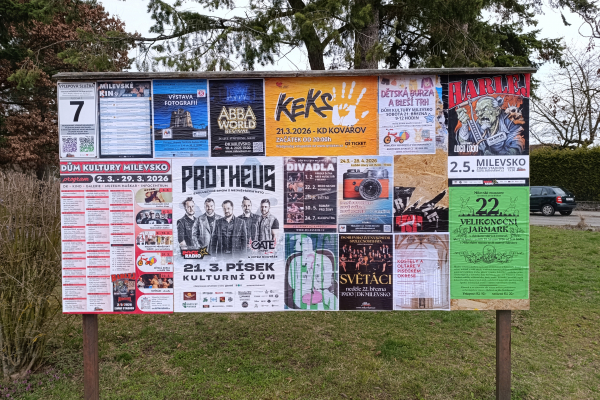 Foto výlepové plochy v Milevsku 7 TYRŠOVO NÁMĚSTÍ