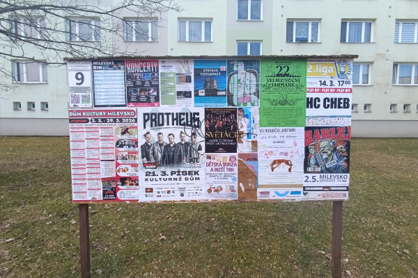 Foto výlepové plochy v Milevsku 9 VZOR