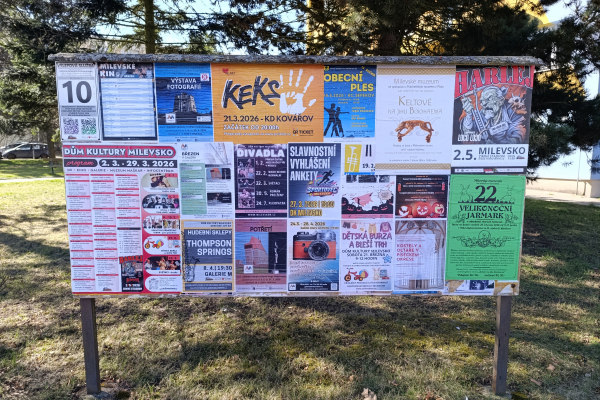 Foto výlepové plochy v Milevsku 10 VĚŽÁK