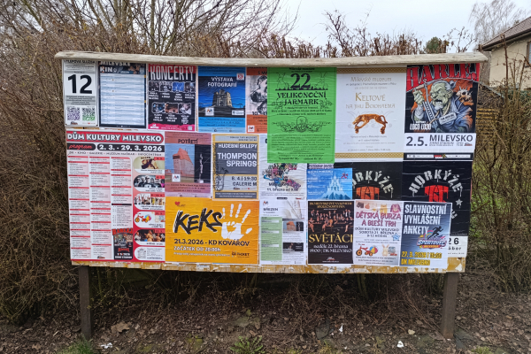 Foto výlepové plochy v Milevsku 12 STARÉ SÍDLIŠTĚ