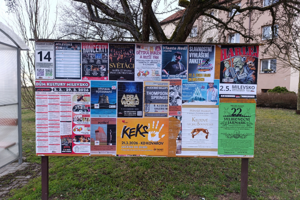 Foto výlepové plochy v Milevsku 14 STARÉ SÍDLIŠTĚ