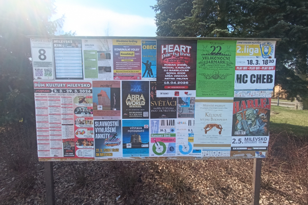 Foto výlepové plochy v Milevsku 8 DŮM KULTURY