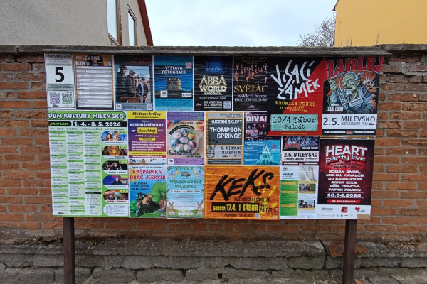 Foto výlepové plochy v Milevsku 5 KINO