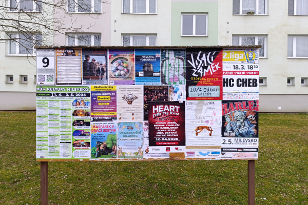 Foto výlepové plochy v Milevsku 9 VZOR