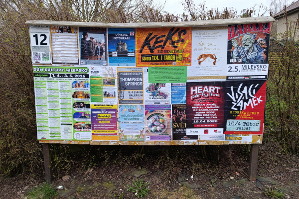 Foto výlepové plochy v Milevsku 12 STARÉ SÍDLIŠTĚ