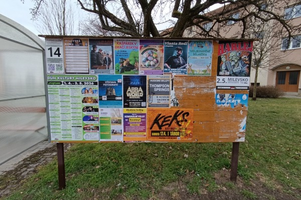 Foto výlepové plochy v Milevsku 14 STARÉ SÍDLIŠTĚ