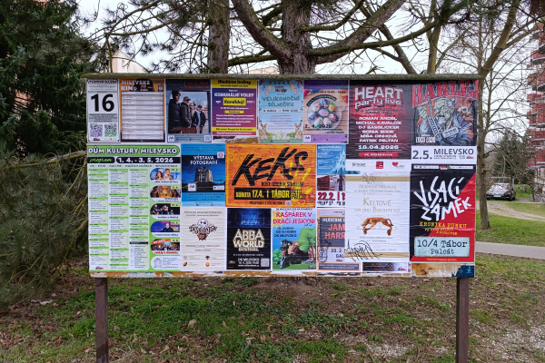 Foto výlepové plochy v Milevsku 16 PÍSECKÉ PŘEDMĚSTÍ