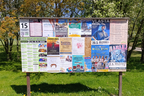 Foto výlepové plochy v Milevsku 15 U STADIONU