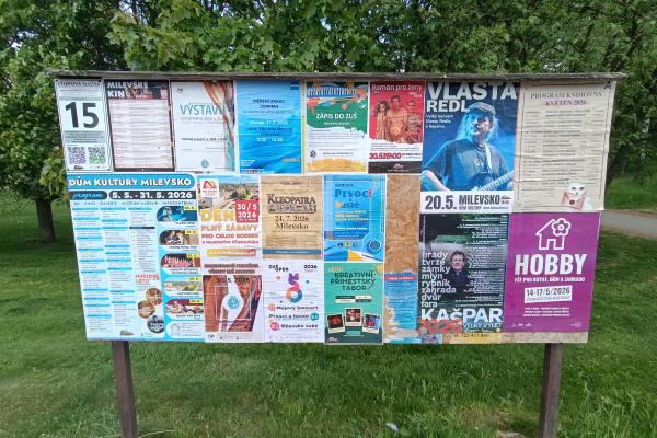 Foto výlepové plochy v Milevsku 15 U STADIONU