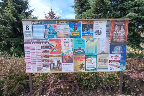 Foto výlepové plochy v Milevsku 8 DŮM KULTURY