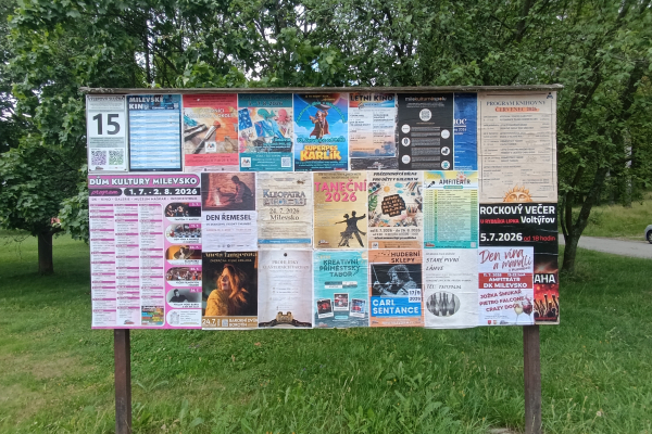 Foto výlepové plochy v Milevsku 15 U STADIONU