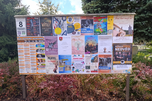 Foto výlepové plochy v Milevsku 8 DŮM KULTURY