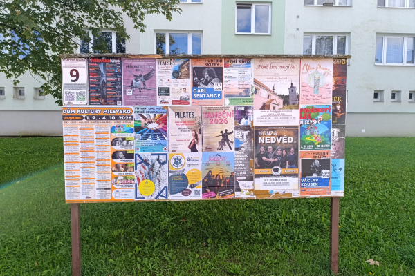 Foto výlepové plochy v Milevsku 9 VZOR