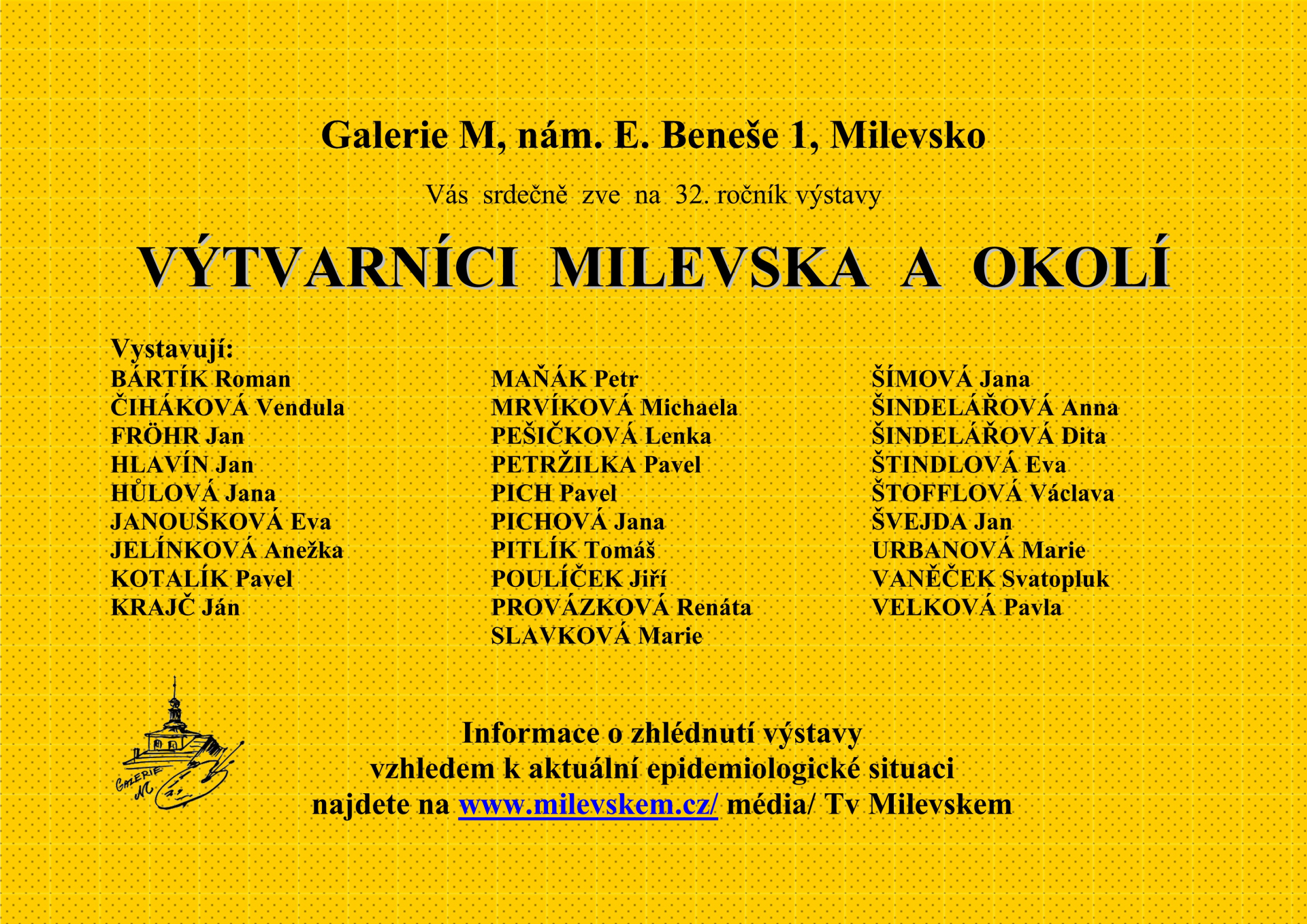 Plakát Výstava Výtvarníci Milevska a okolí 