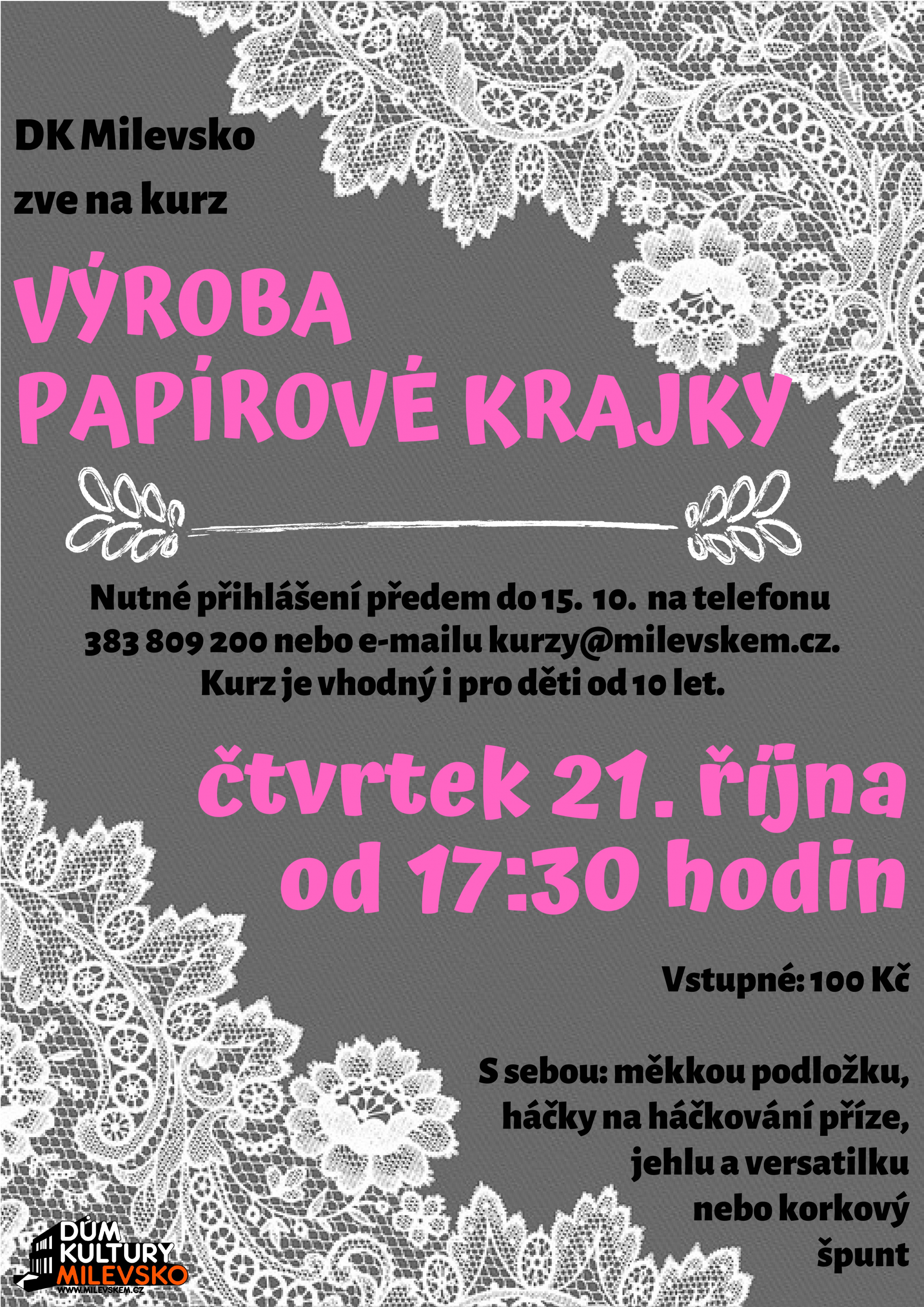 Plakát Kurz - Výroba papírové krajky