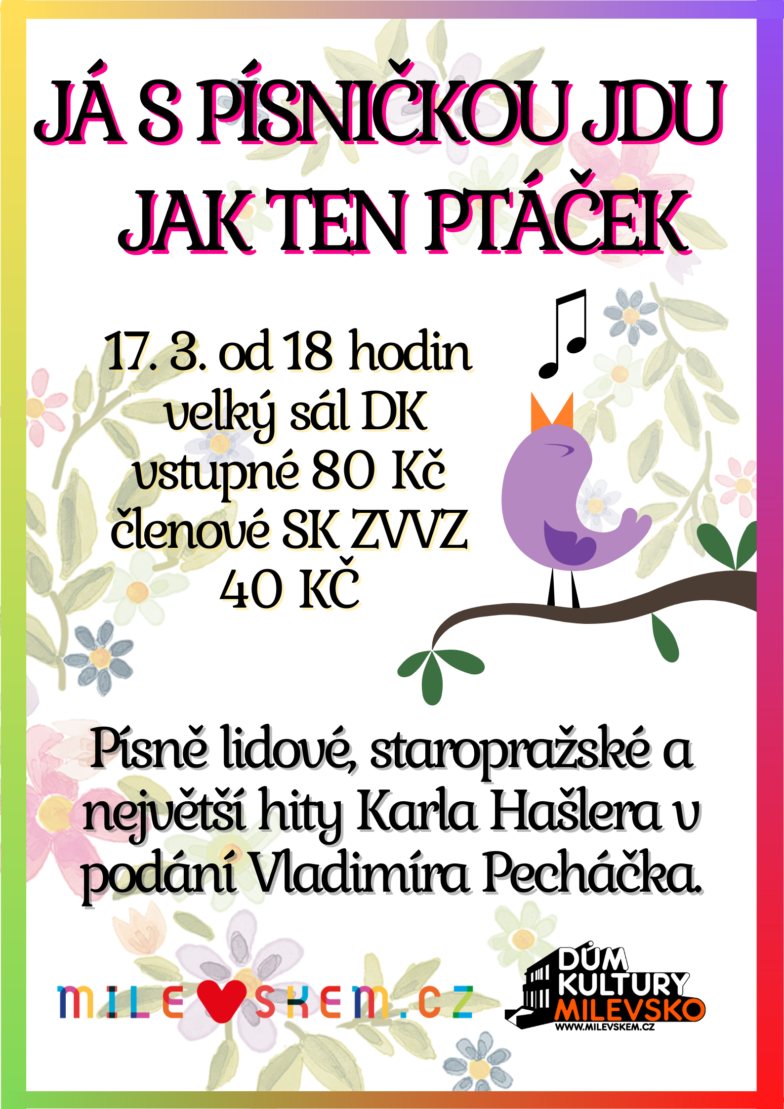 Plakát Já s písničkou jdu jak ten ptáček