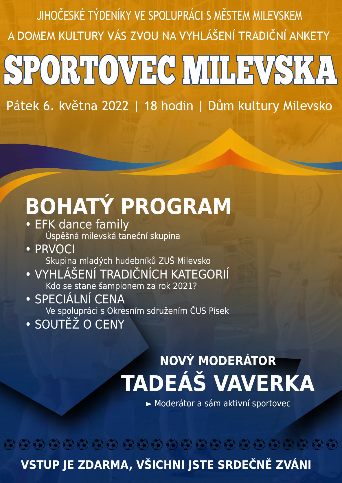Plakát Sportovec města Milevska 2021