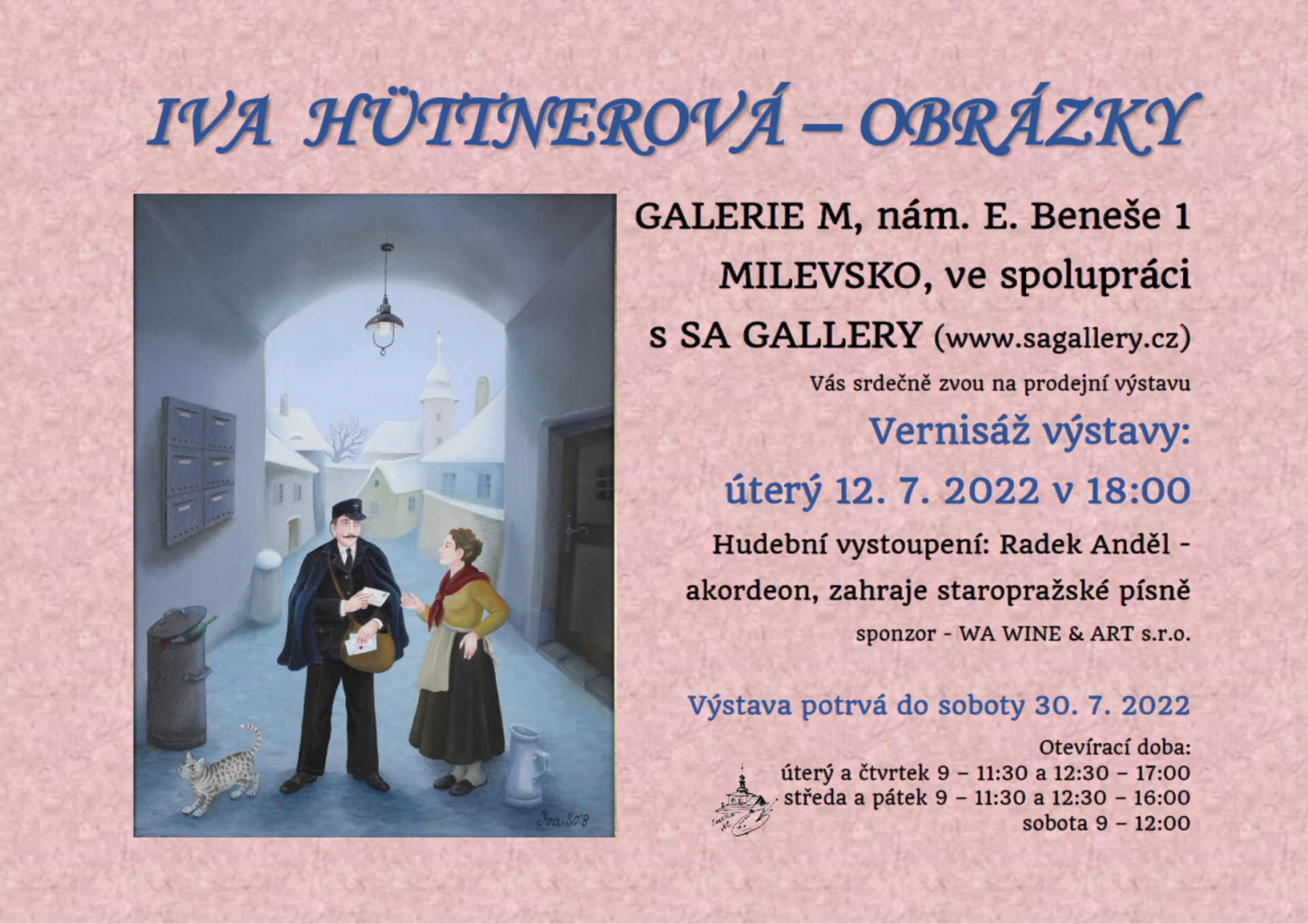Plakát Vernisáž výstavy Iva Hüttnerová - obrázky