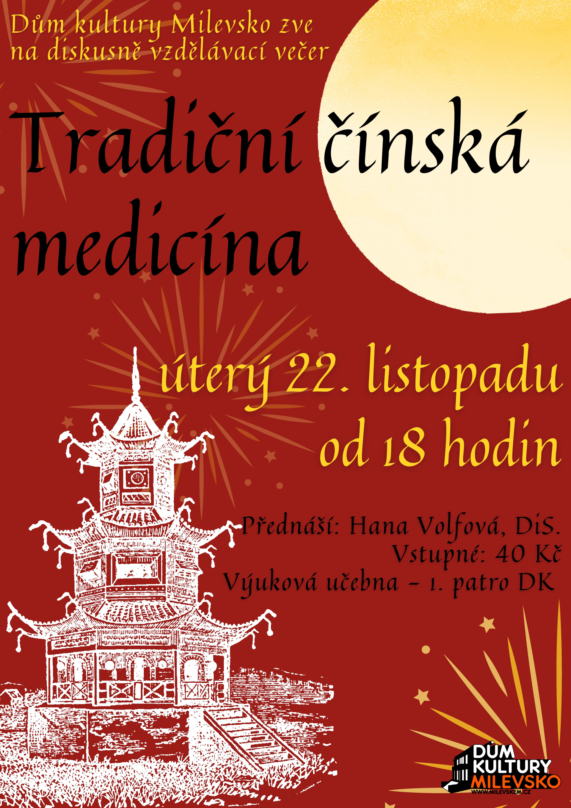 Plakát Diskusně vzdělávací večer - Tradiční čínská medicína