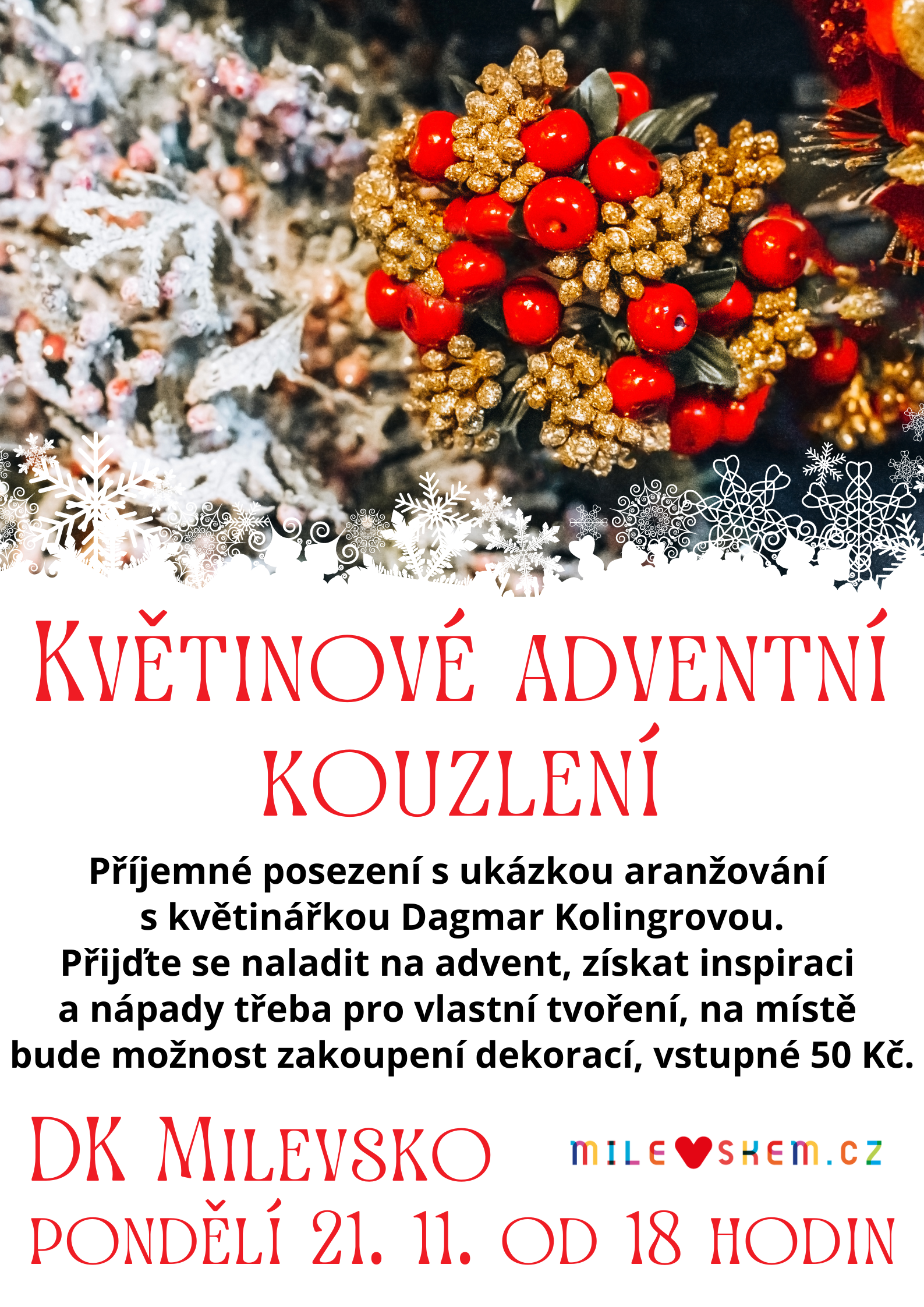 Plakát Květinové adventní kouzlení