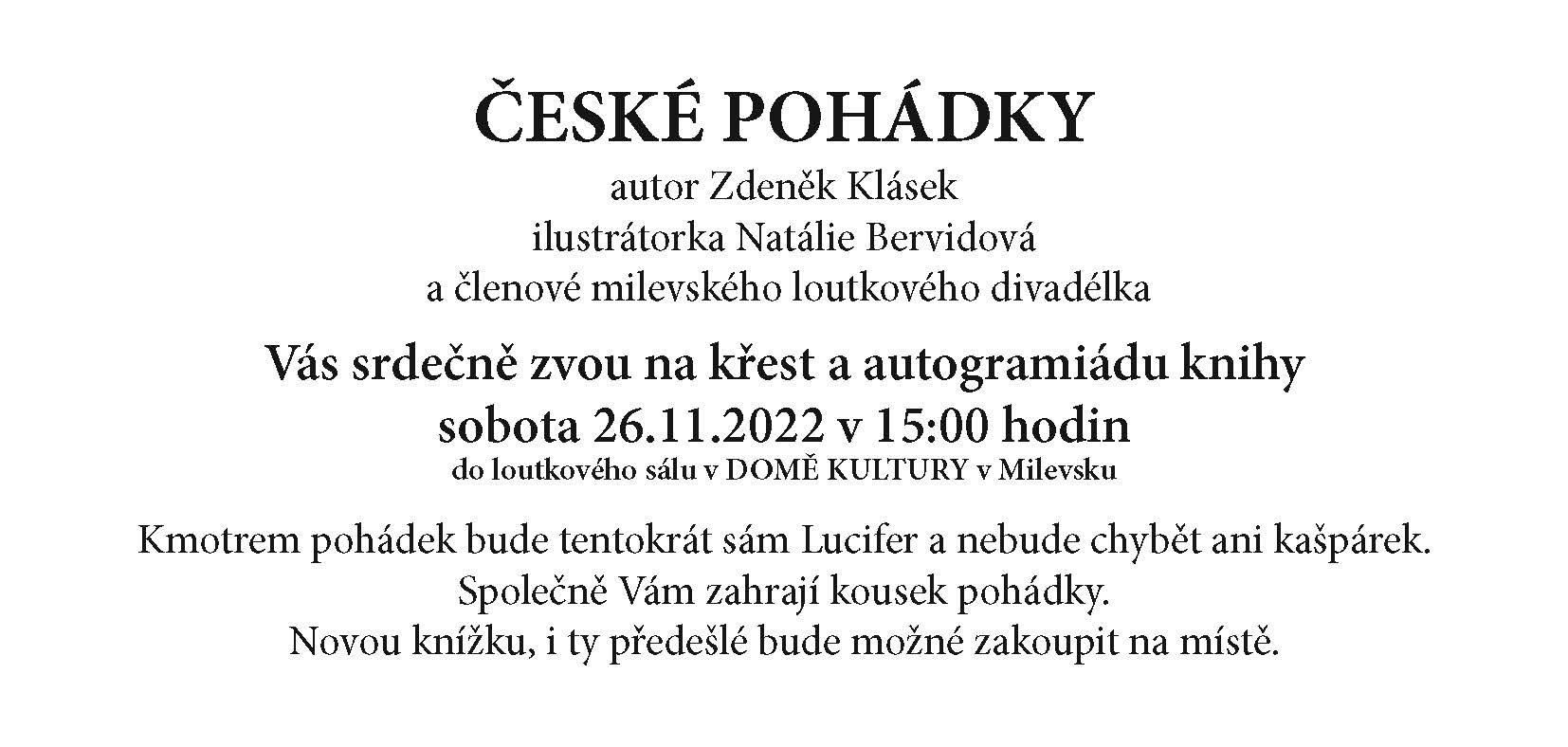 Plakát Křest knihy Zdeňka Kláska