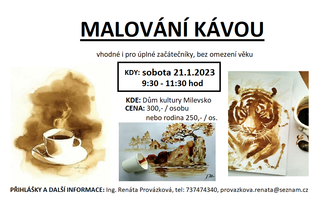 Plakát Kurz - Malování kávou