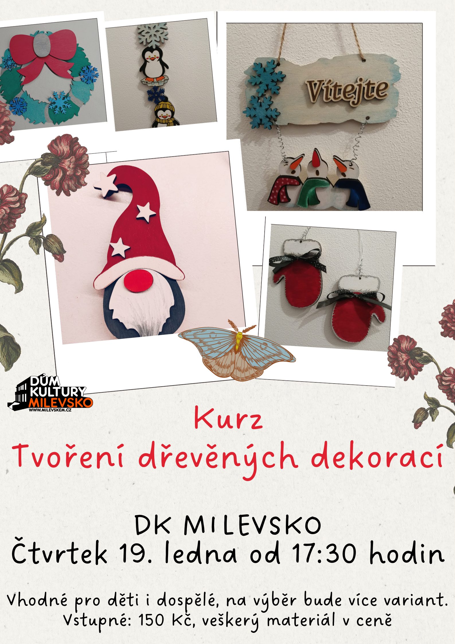 Plakát Kurz - Tvoření dřevěných dekorací