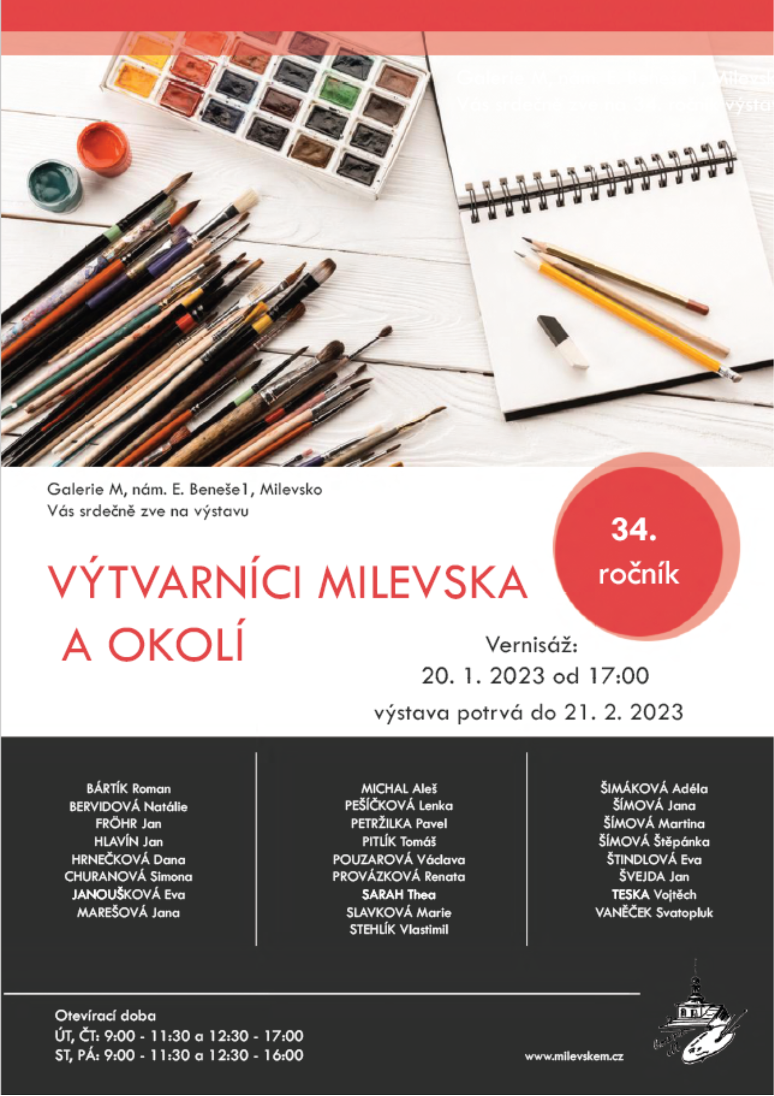 Plakát Výstava Výtvarníci Milevska a okolí