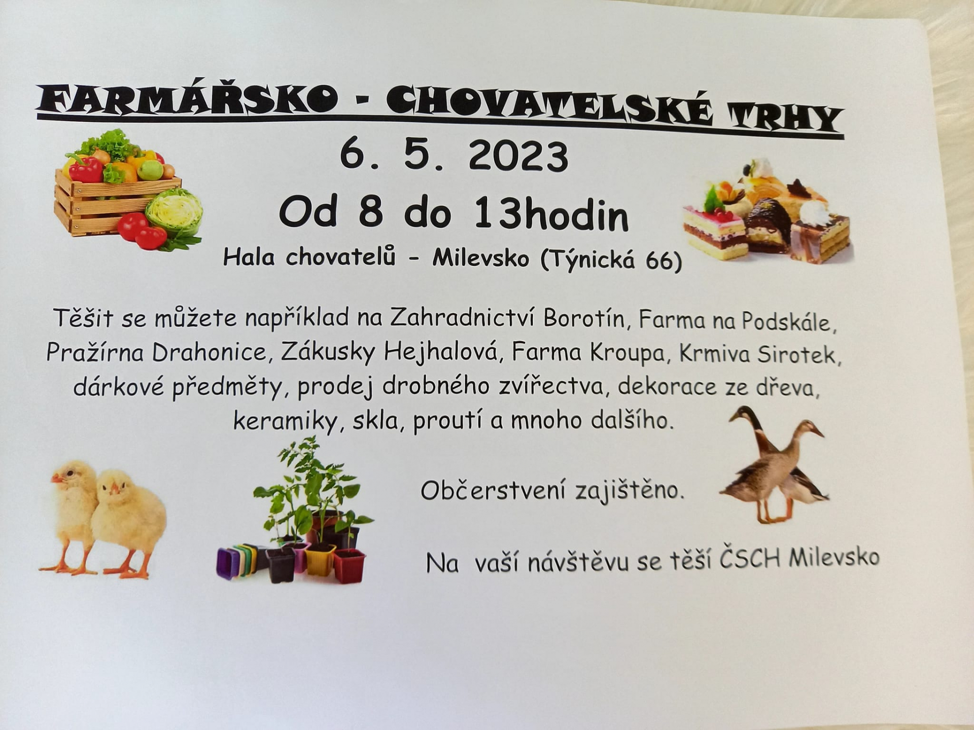 Plakát Farmářsko - chovatelské trhy