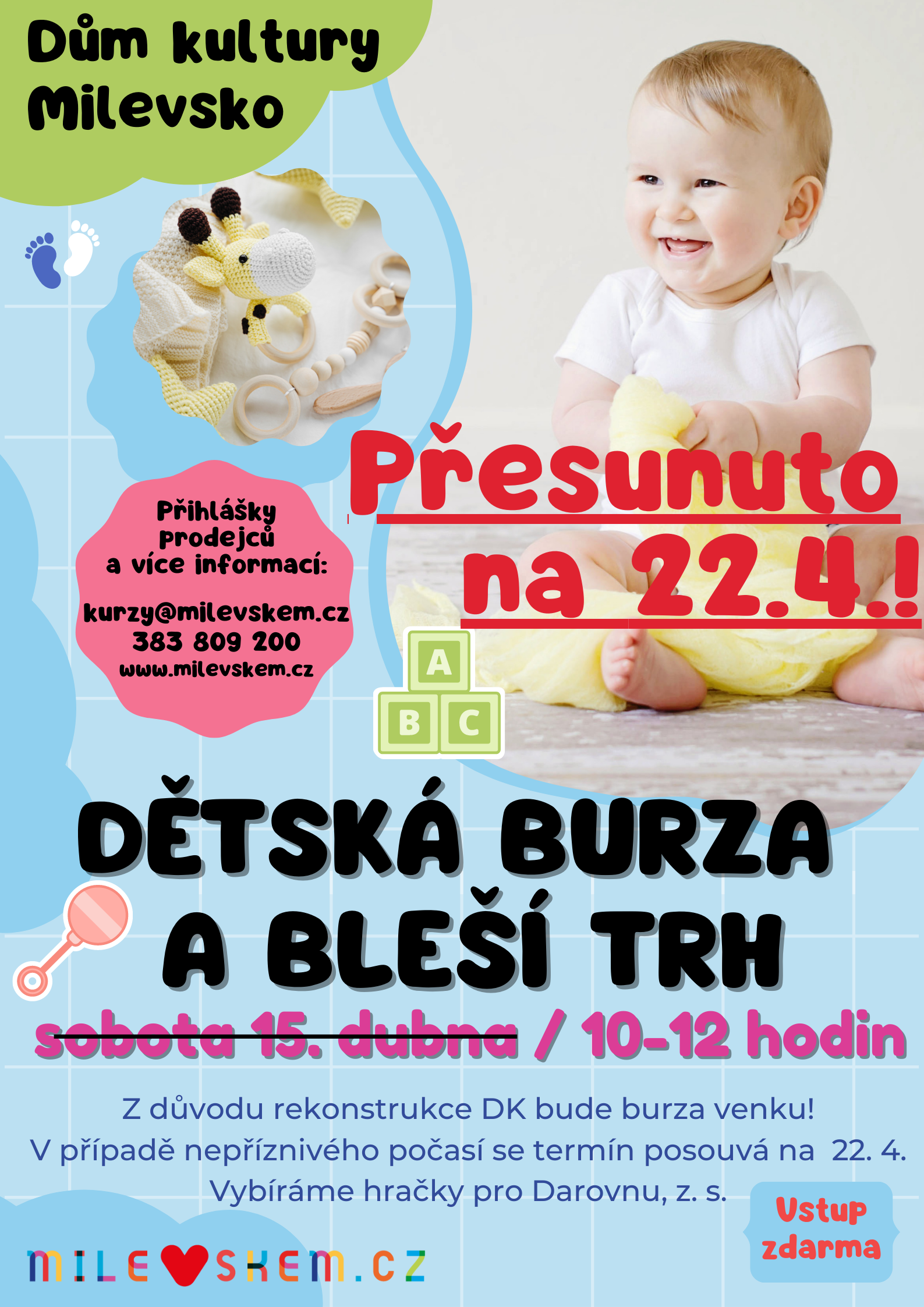 Plakát Jarní dětská burza + bleší trh - ODLOŽENO