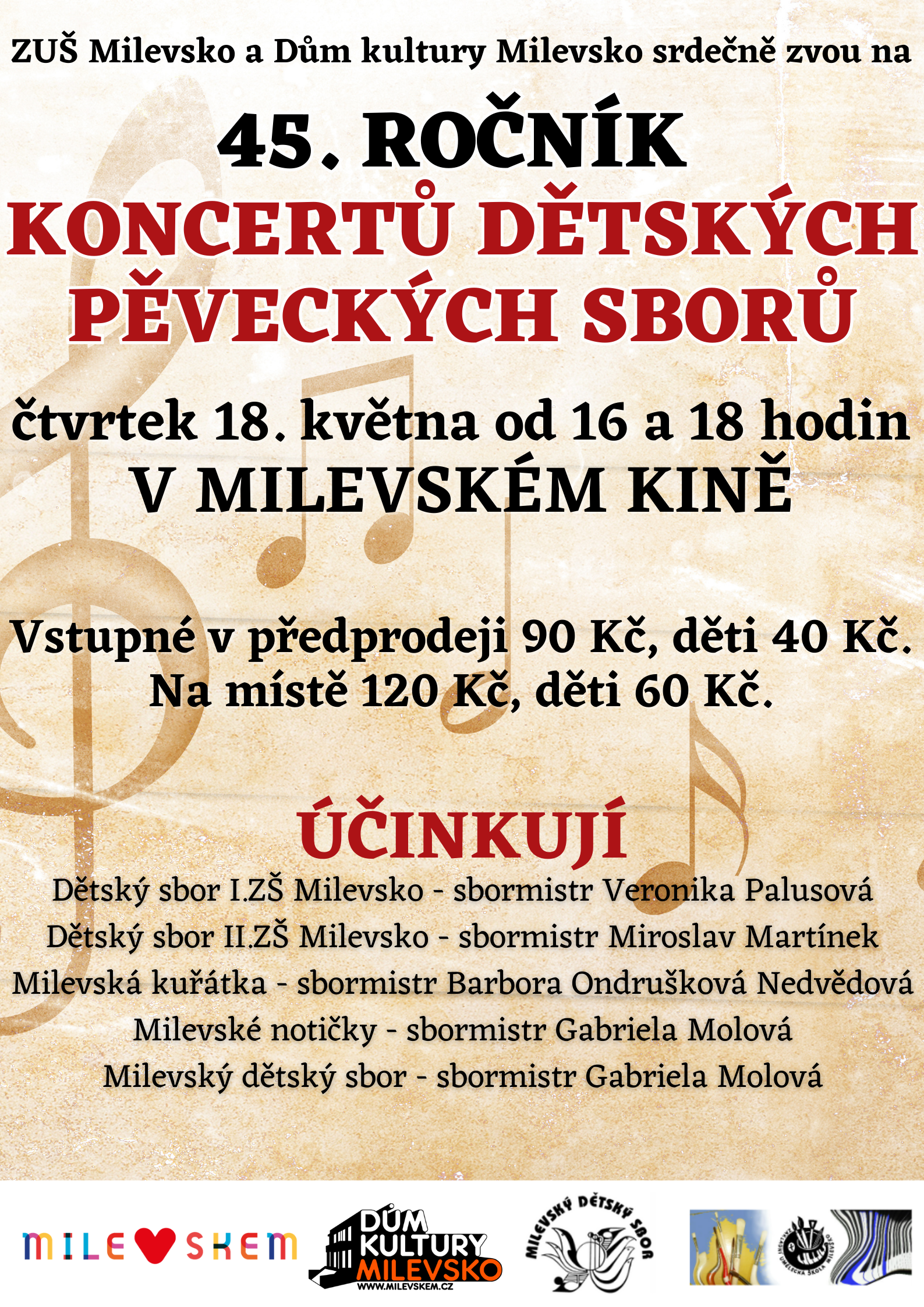 Plakát 45. ročník koncertů dětských pěveckých sborů