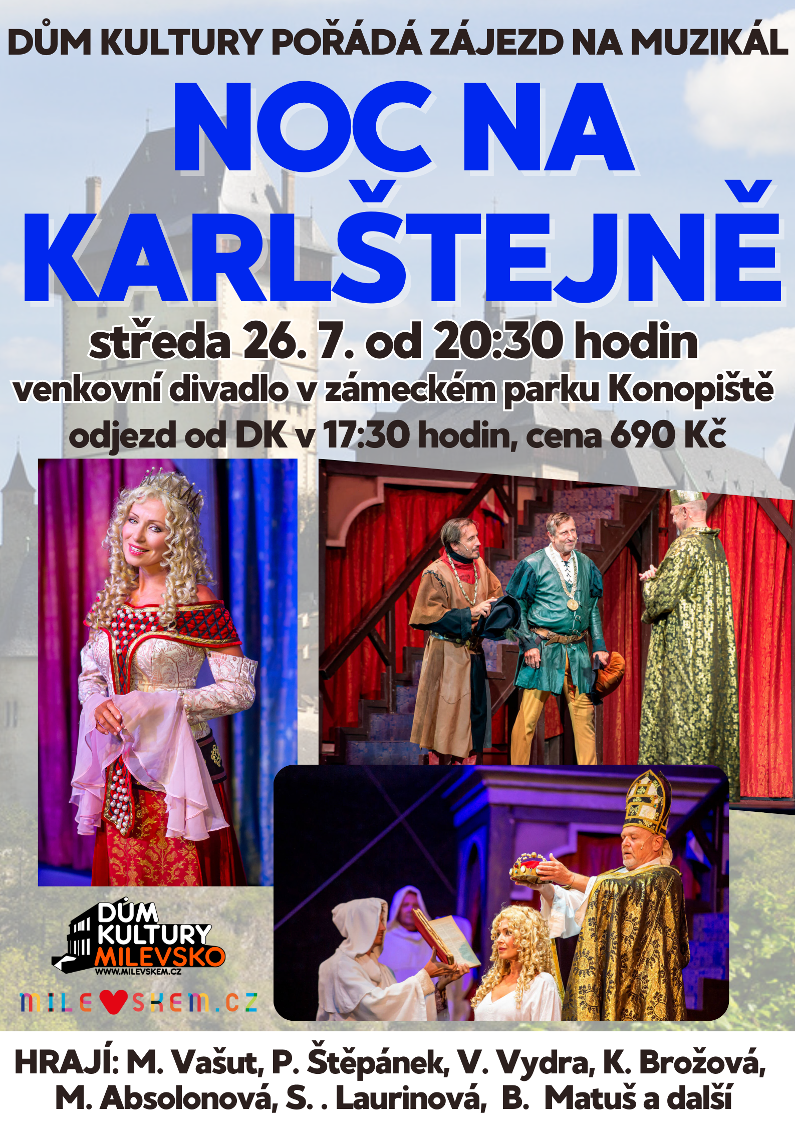 Plakát Zájezd na muzikál Noc na Karlštejně