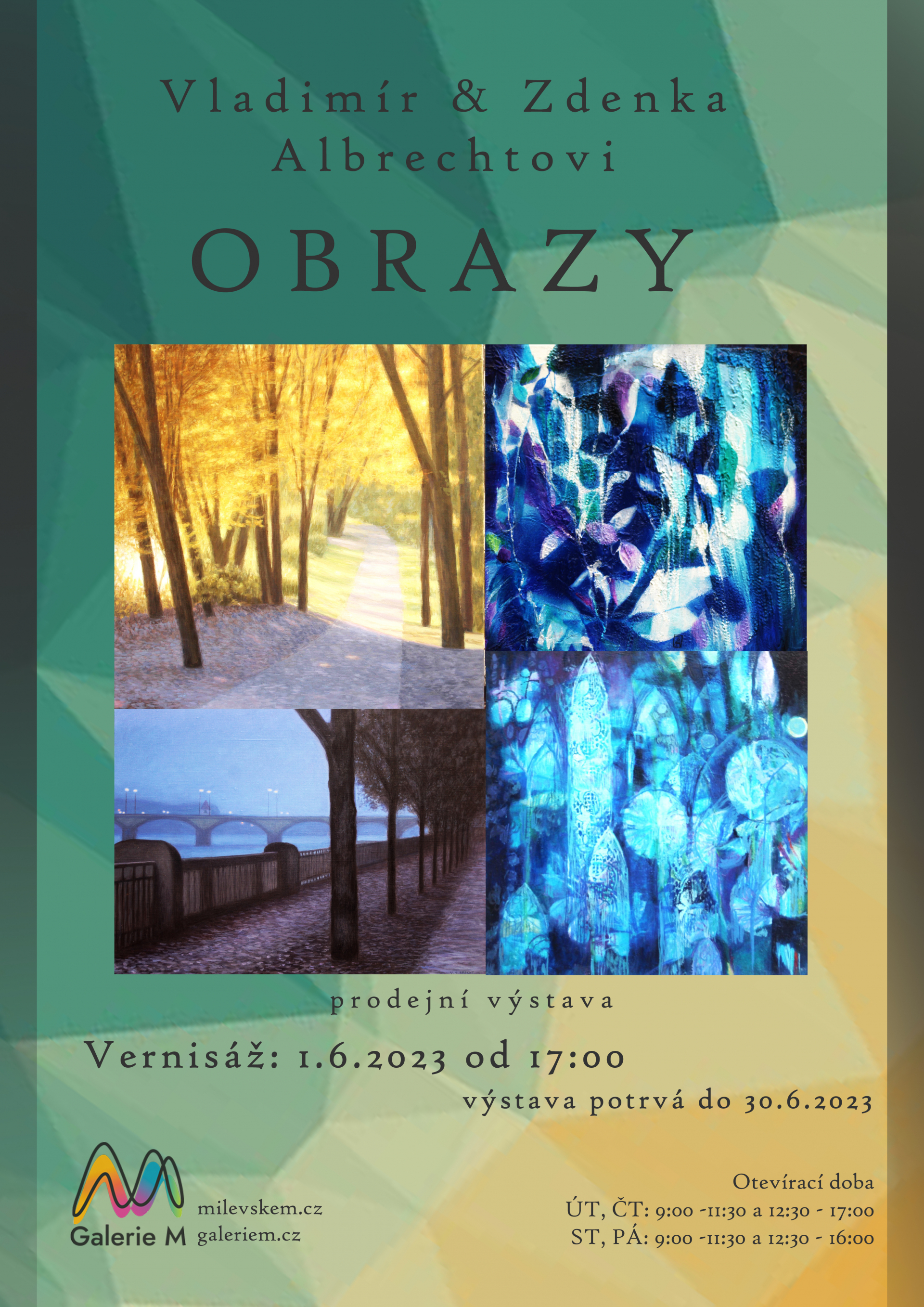 Plakát Výstava Obrazy - Vladimír & Zdenka Albrechtovi