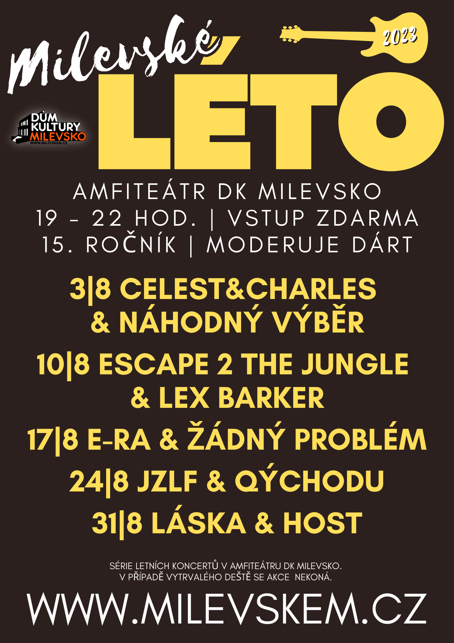 Plakát Milevské léto - Láska & host