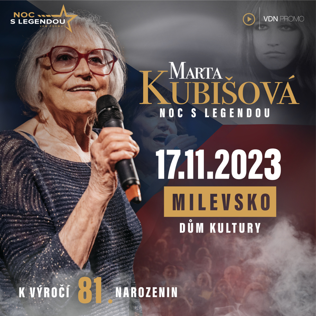 Plakát Noc s legendou s Martou Kubišovou