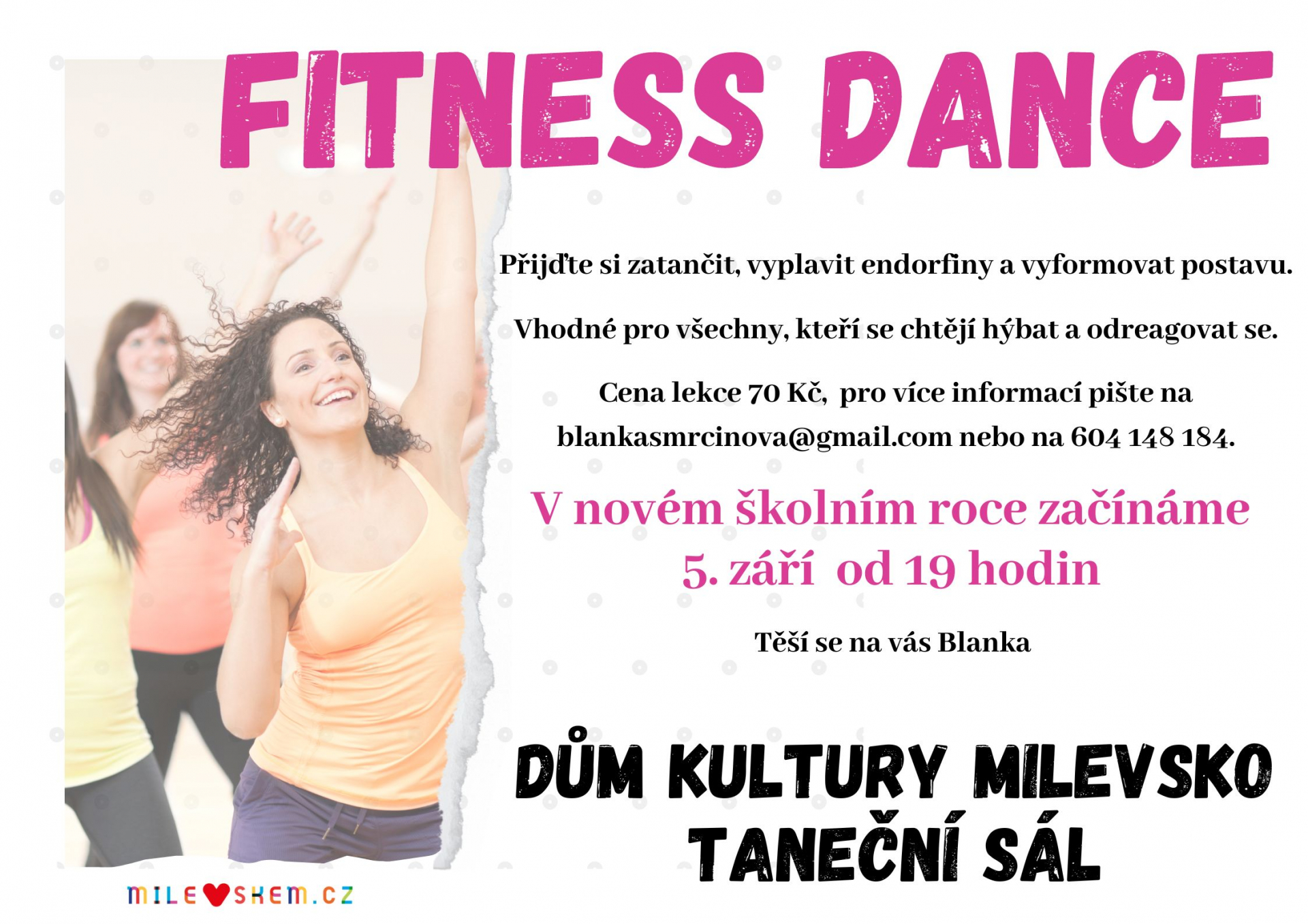 Plakát Fitness dance - zahájení lekcí